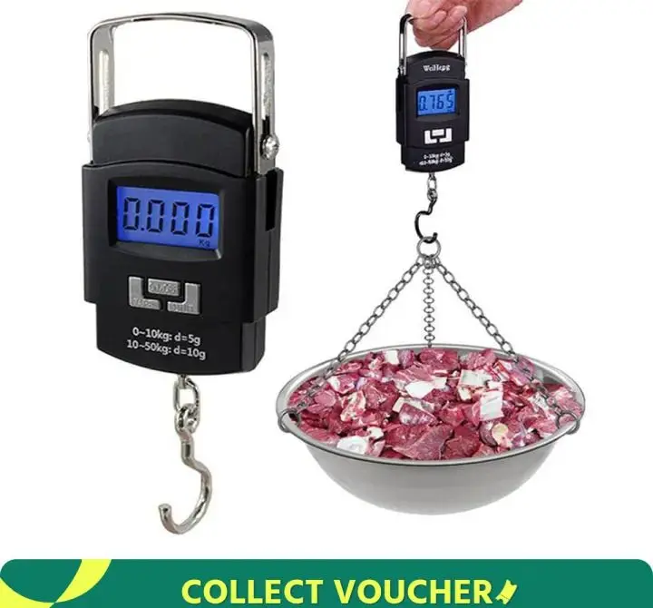 Digital Hanging Weight Scale, Portable Hanging Electronic Hook Scale-Black