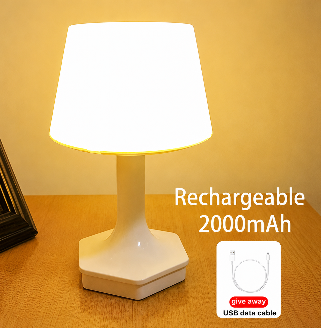 Rechargeable Bedside Lamp Eye Care For Bedroom Decoration Table Lamp