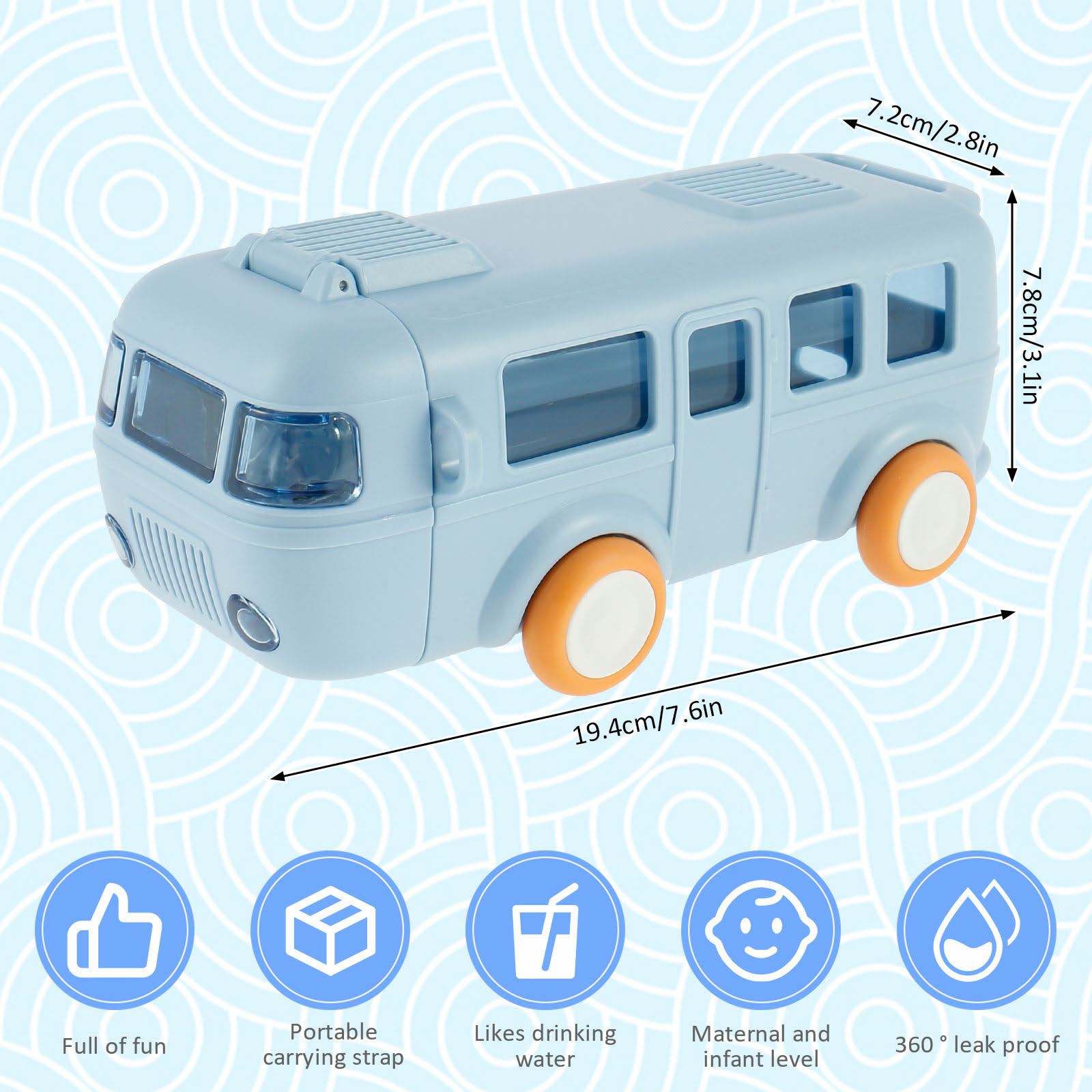 Creative Baby Bus Design Children’s Straw Water Cup