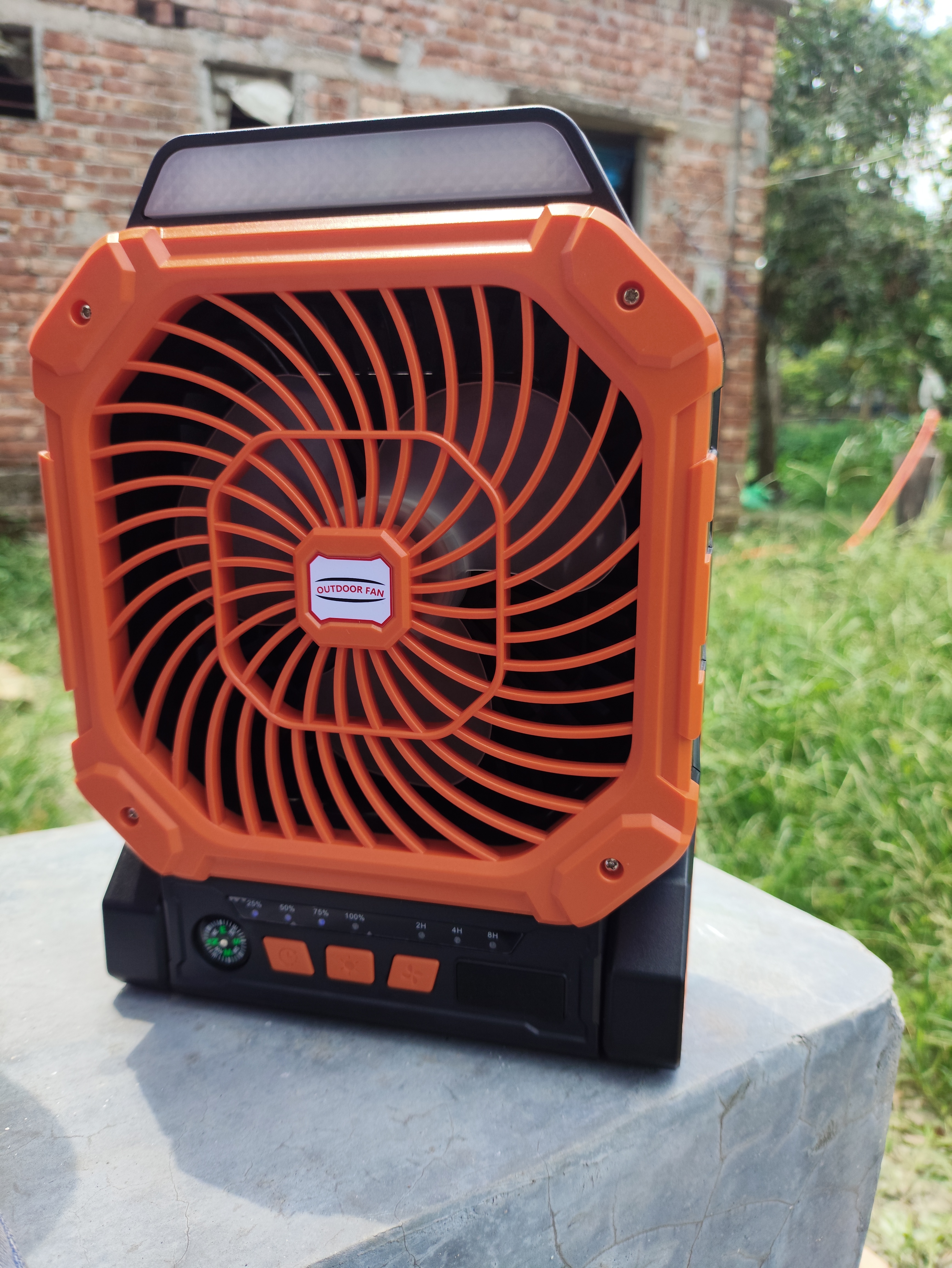 Multi-Functional Solar Rechargeable Fan with LED Light & 7800mAh Battery Power Bank